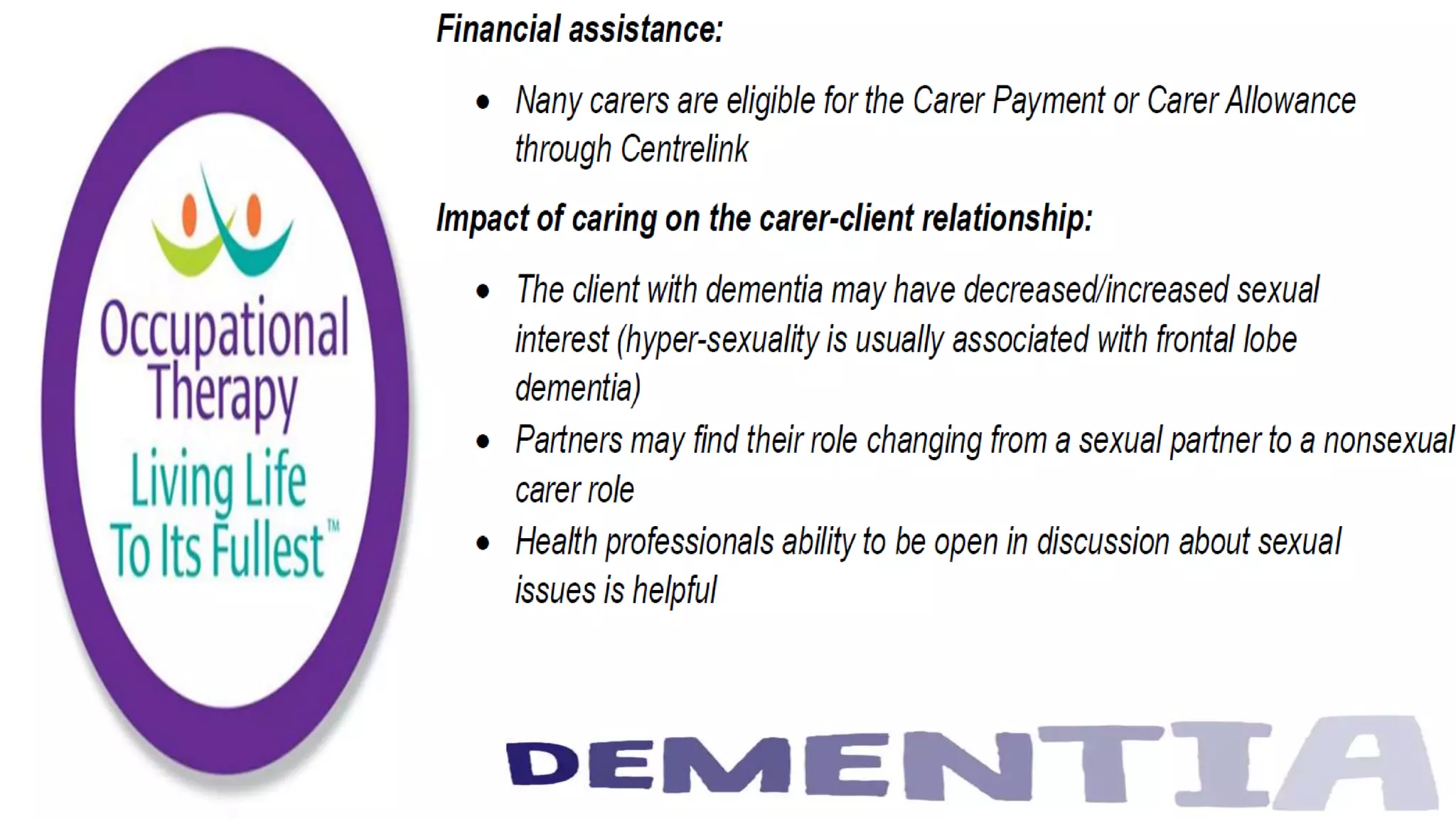 Occupational Therapy and Dementia Care part 2