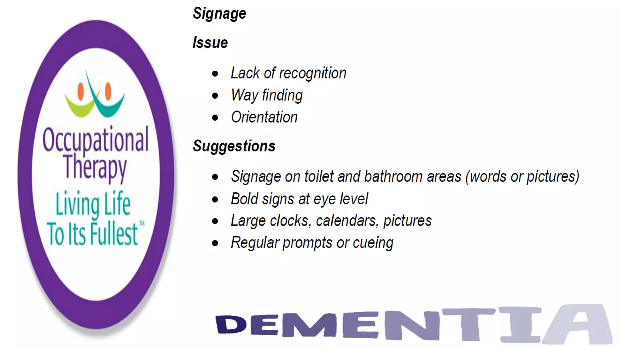 Occupational Therapy and Dementia Care part 2