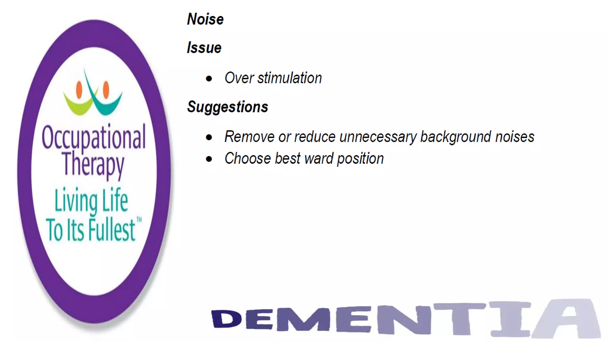 Occupational Therapy and Dementia Care part 2