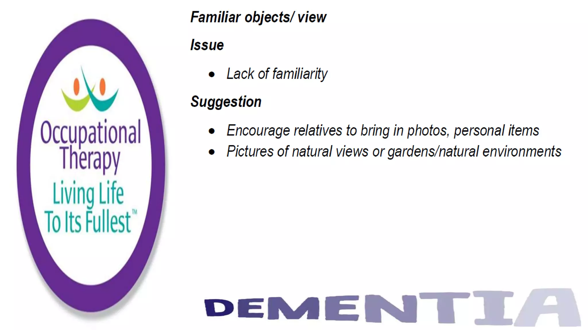 Occupational Therapy and Dementia Care part 2