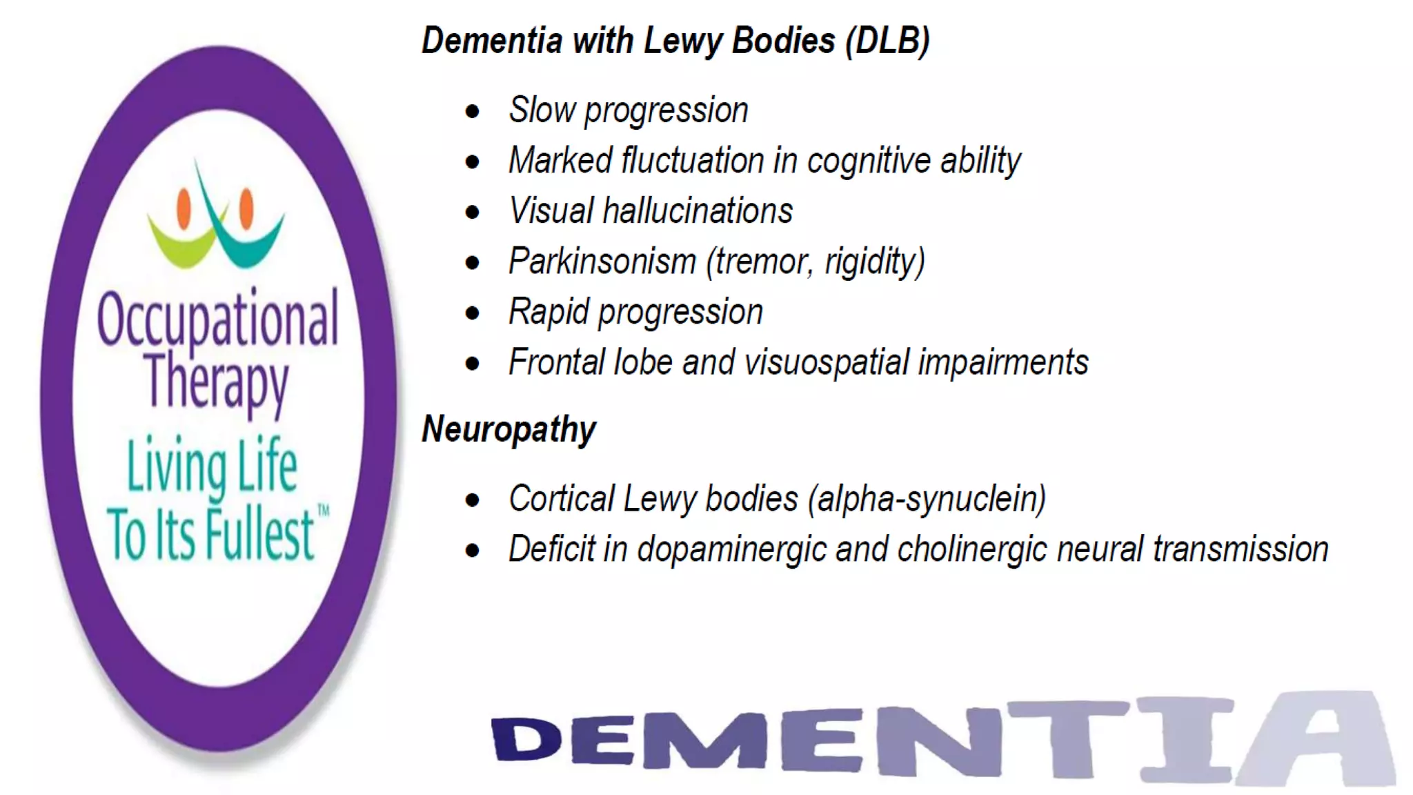 Occupational Therapy and Dementia Care part 2
