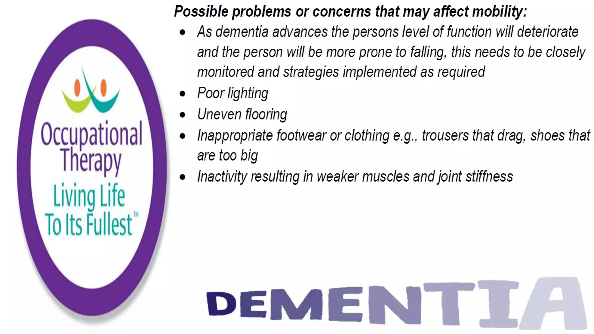 Occupational Therapy and Dementia Care part 3
