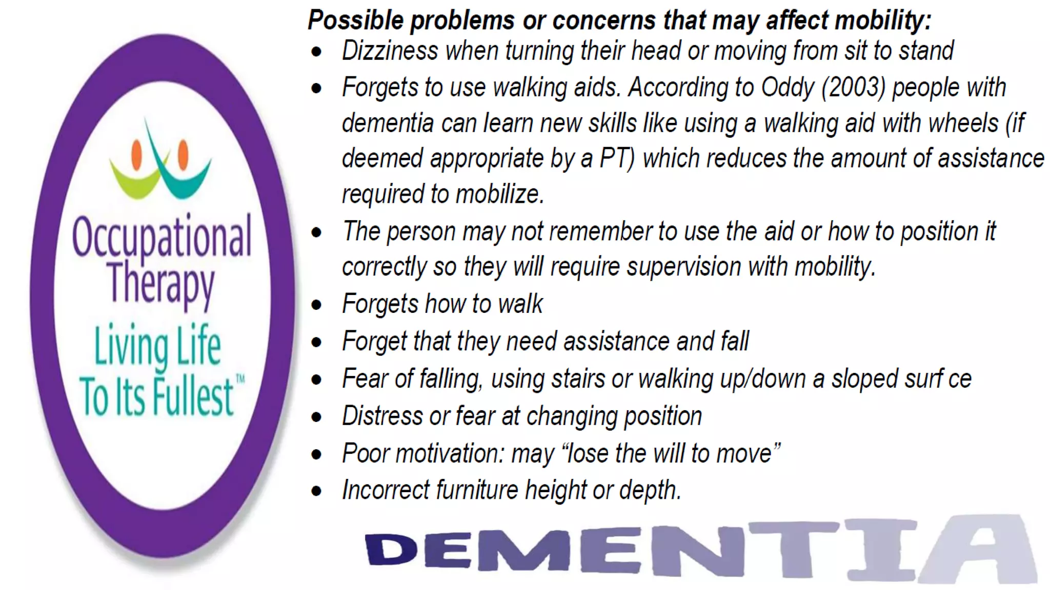 Occupational Therapy and Dementia Care part 3