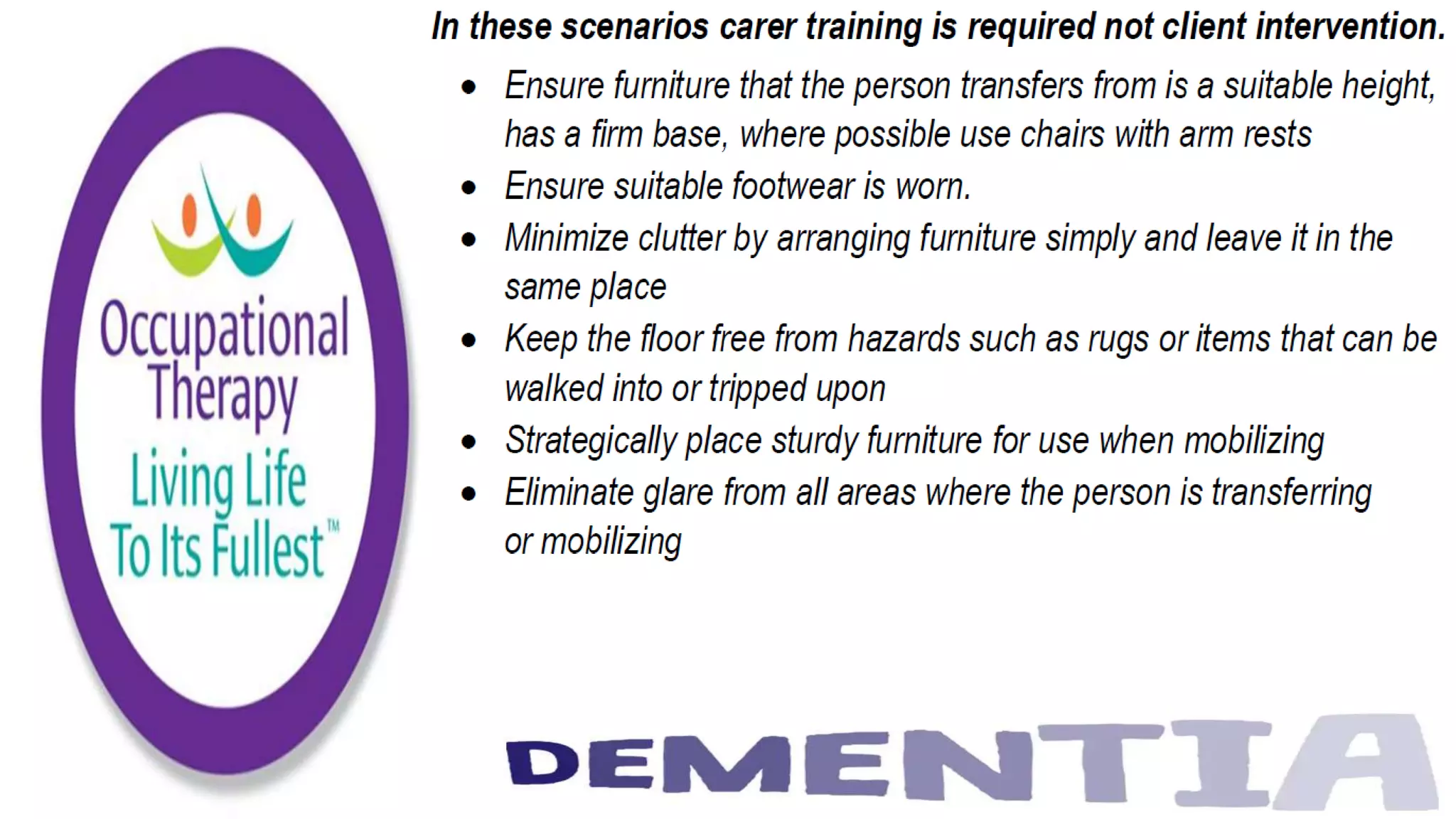 Occupational Therapy and Dementia Care part 3
