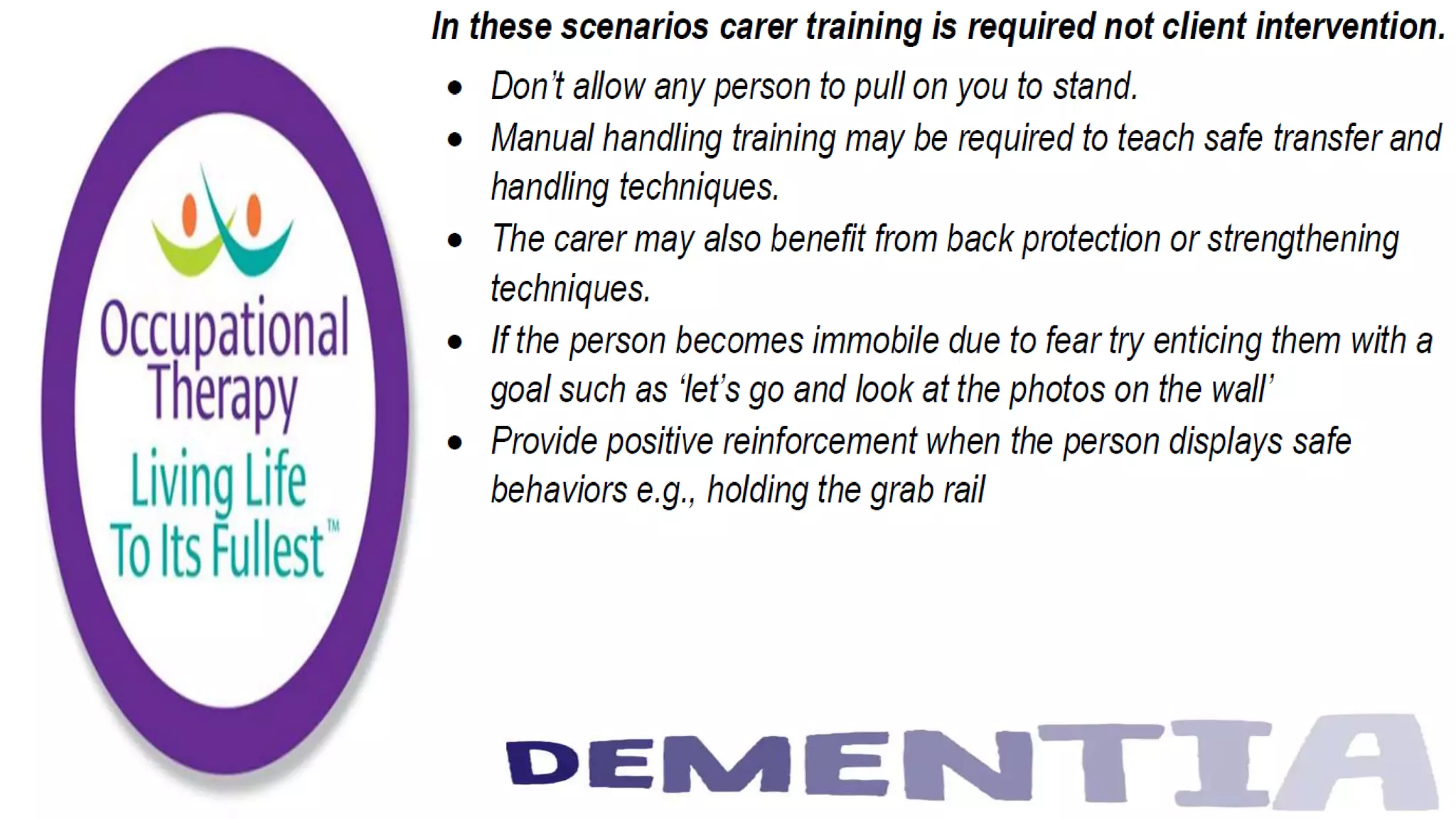 Occupational Therapy and Dementia Care part 3