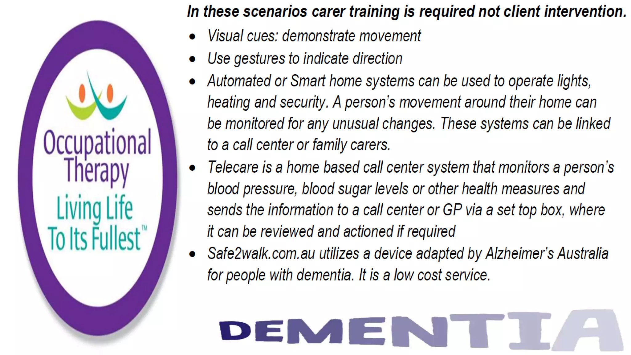 Occupational Therapy and Dementia Care part 3