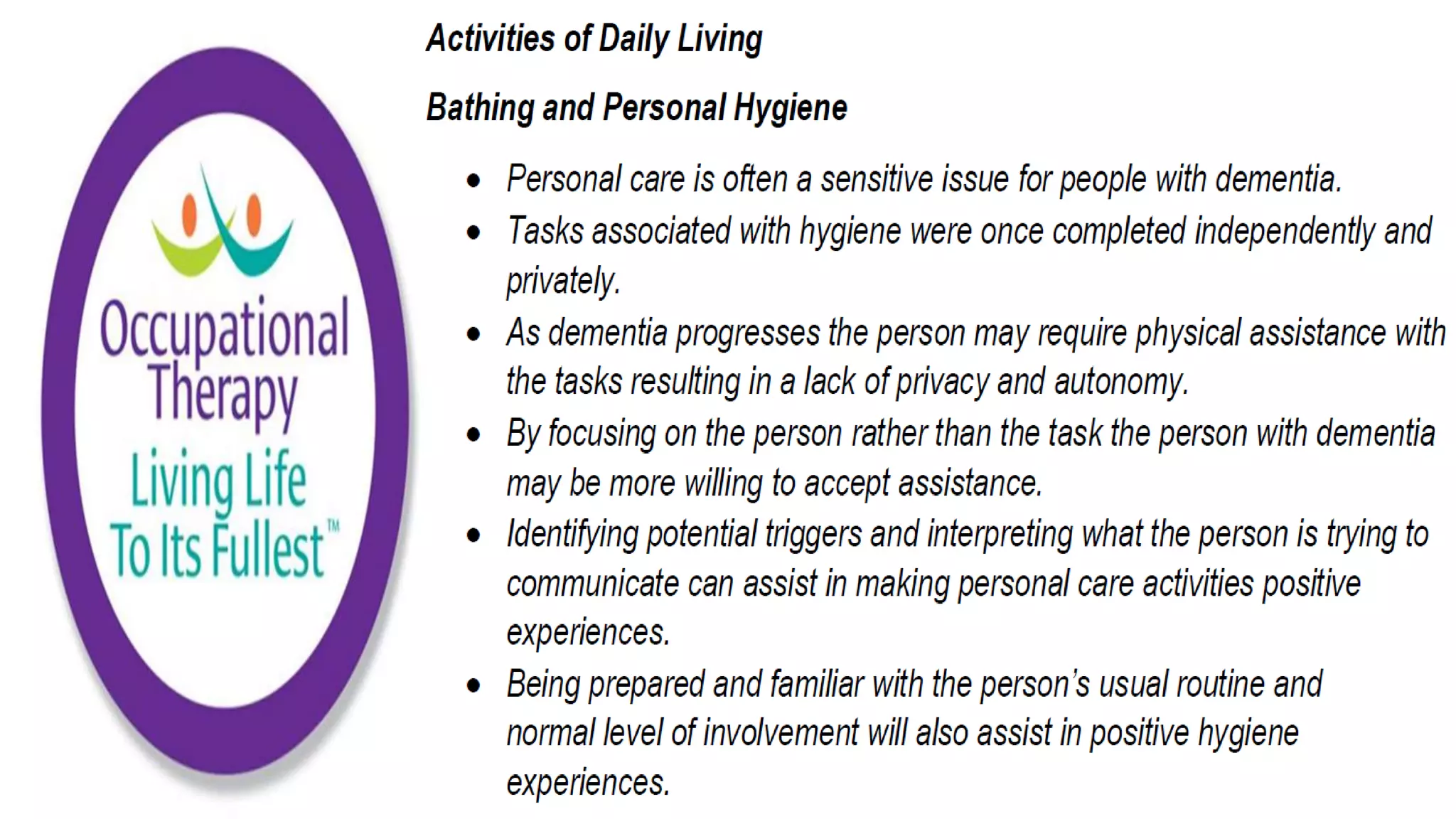 Occupational Therapy and Dementia Care part 3