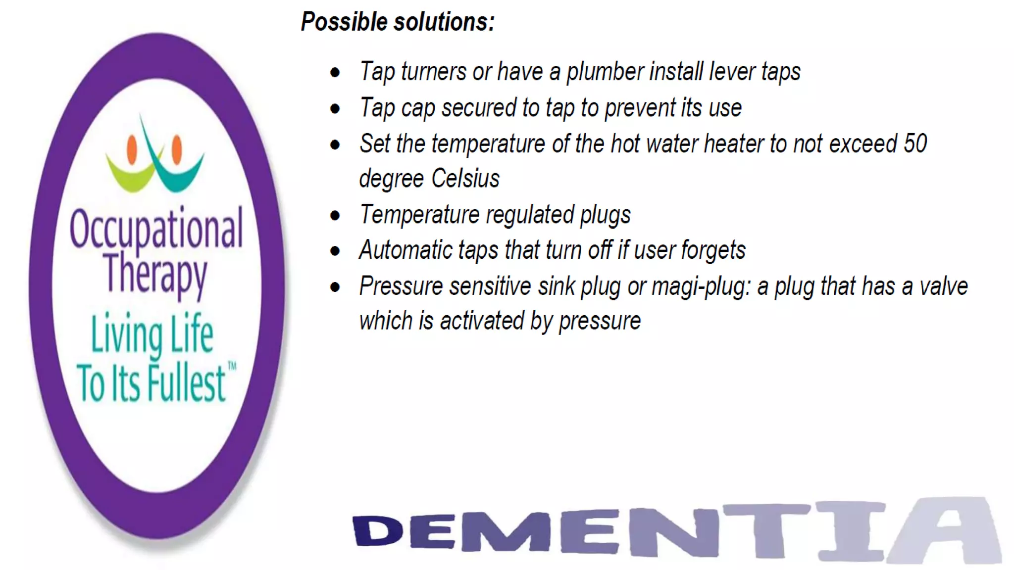 Occupational Therapy and Dementia Care part 3