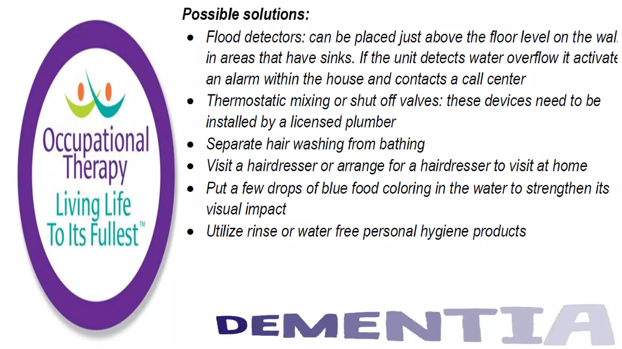 Occupational Therapy and Dementia Care part 3