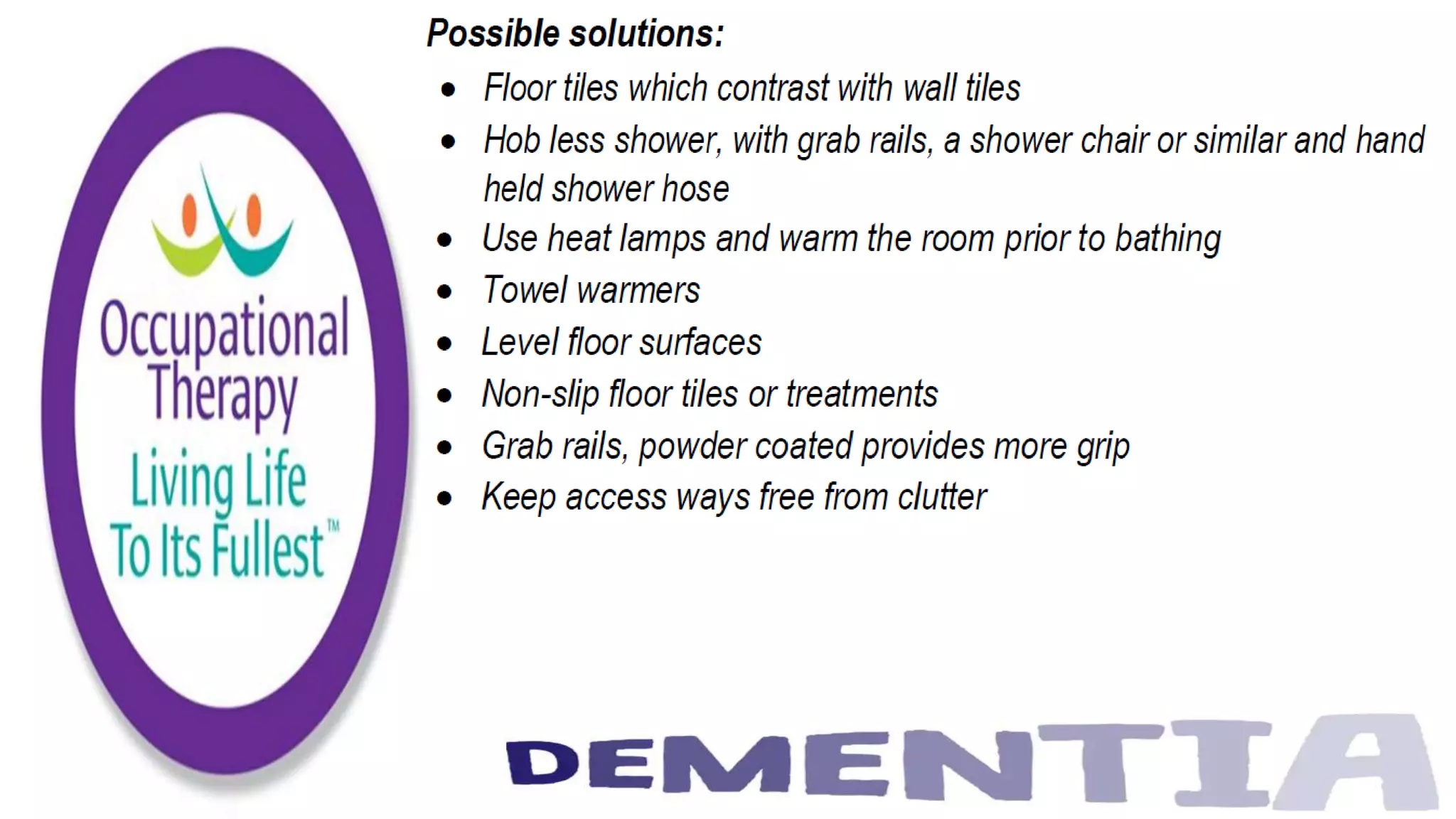 Occupational Therapy and Dementia Care part 3