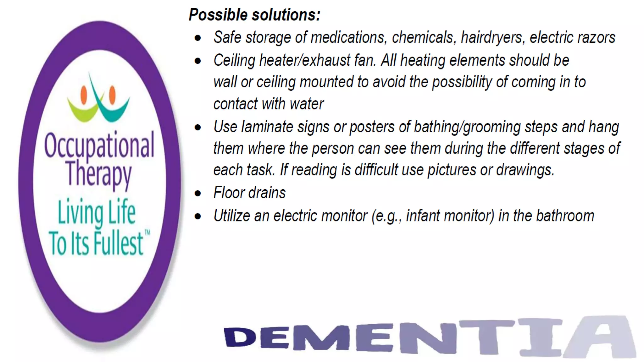 Occupational Therapy and Dementia Care part 3