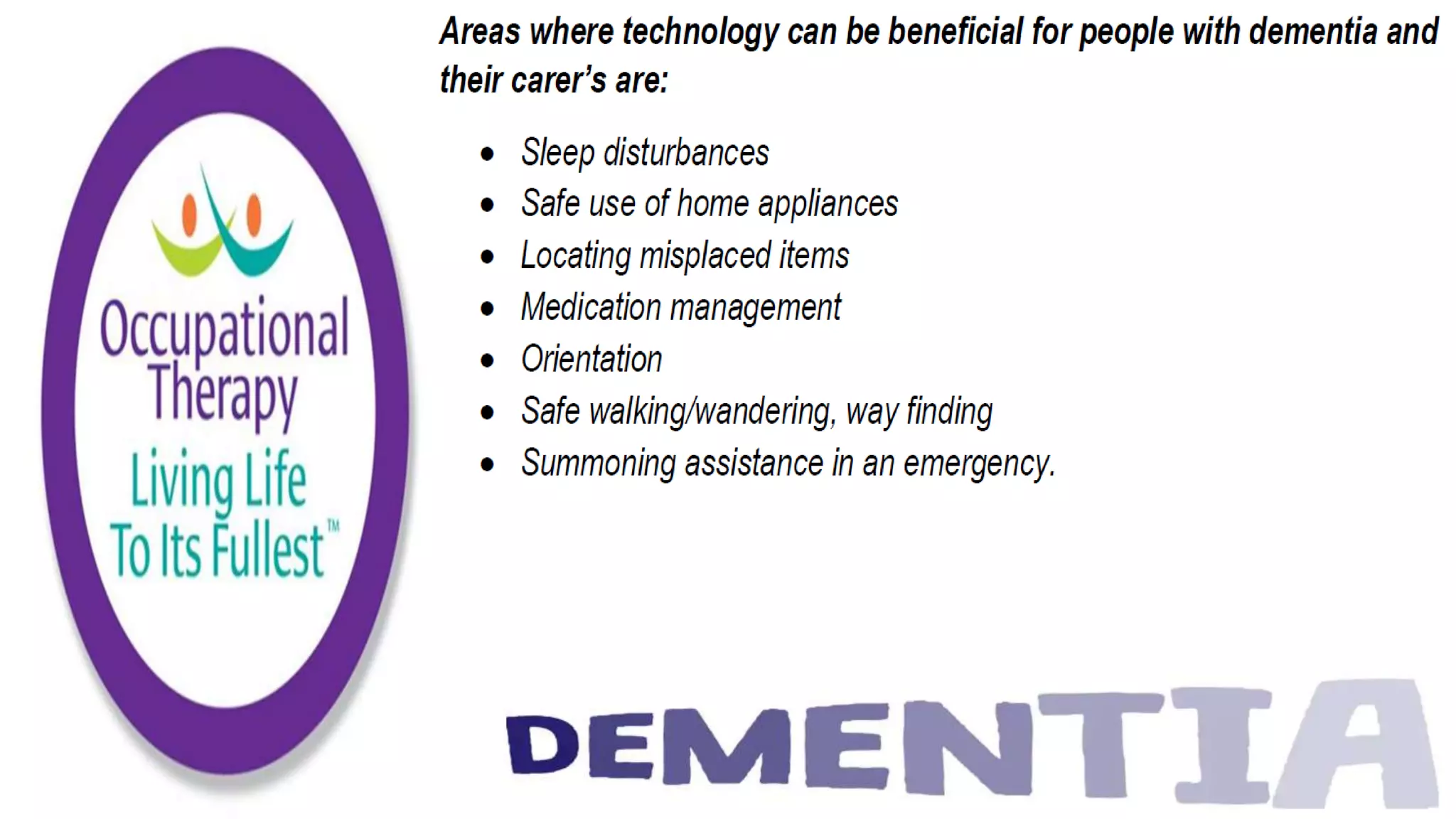 Occupational Therapy and Dementia Care part 3