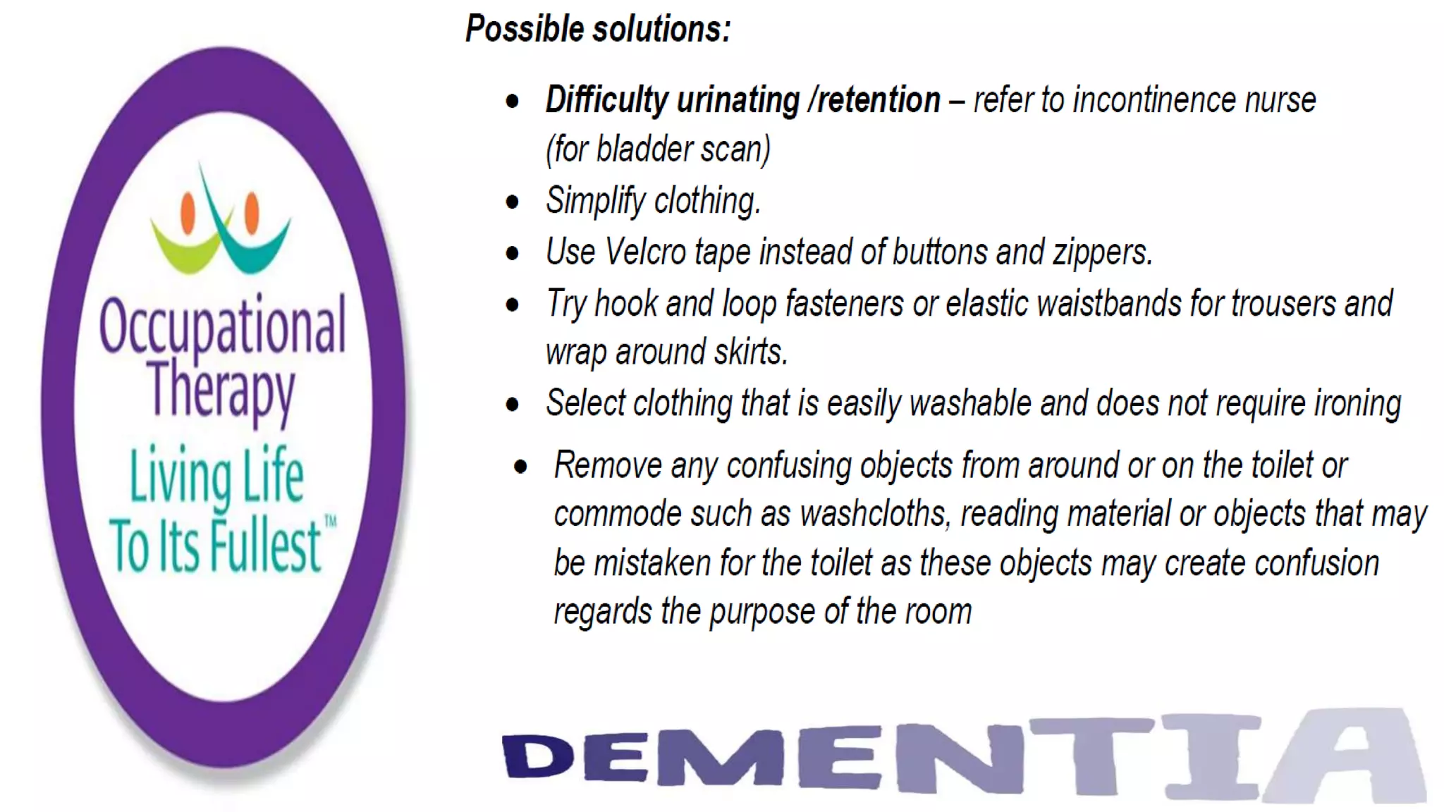 Occupational Therapy and Dementia Care part 3