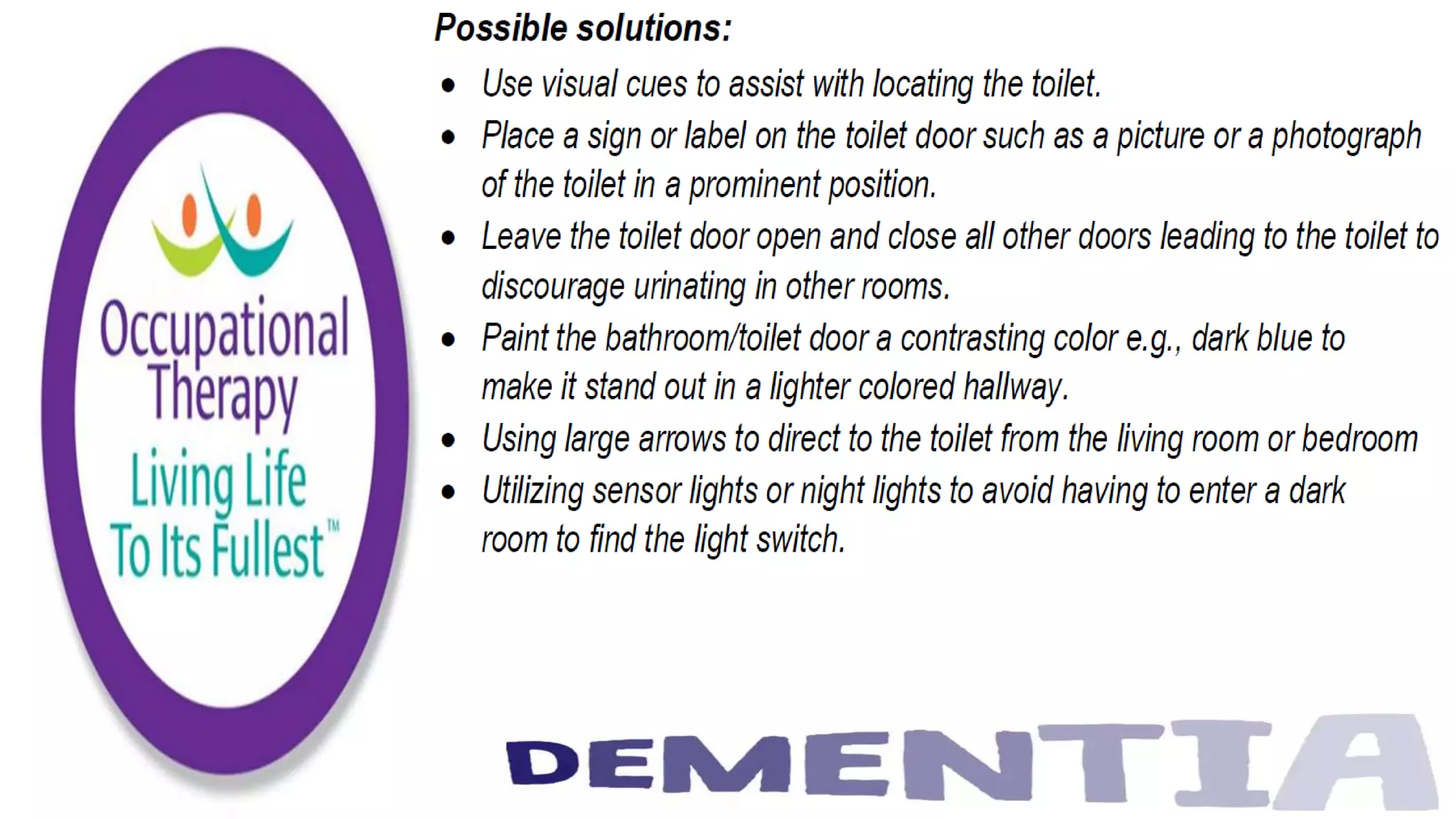 Occupational Therapy and Dementia Care part 3