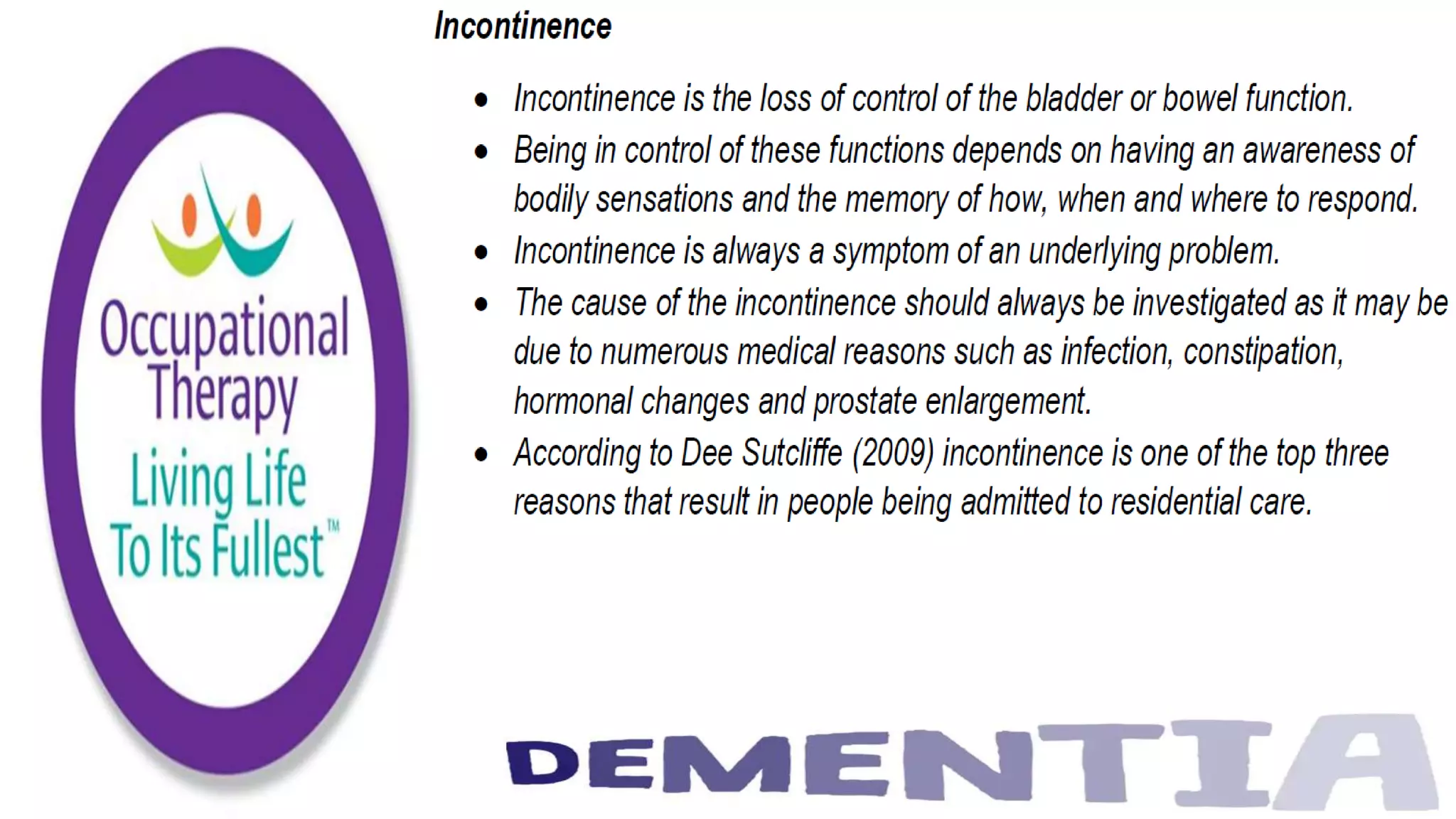 Occupational Therapy and Dementia Care part 3