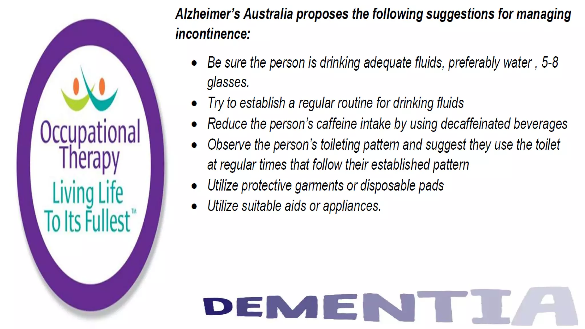 Occupational Therapy and Dementia Care part 3