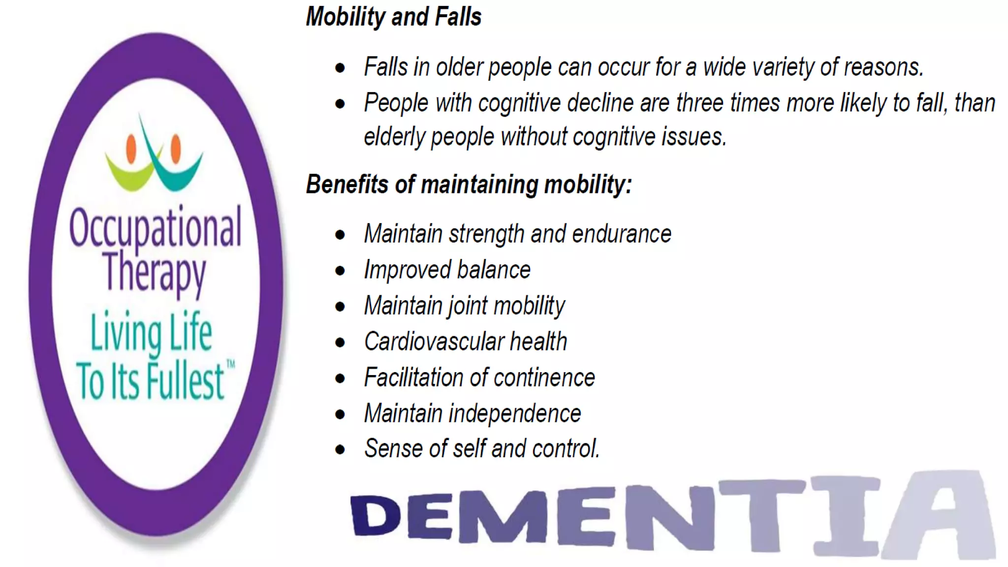 Occupational Therapy and Dementia Care part 3