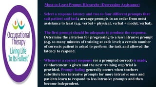 Less Prompting Occupational Therapy and Reinforcement (part 2) | PPTX