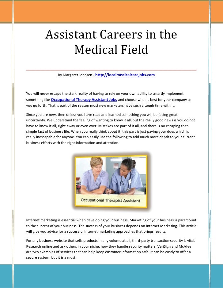Occupational therapy assistant jobs