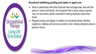 Occupational Therapy for the Elderly Population