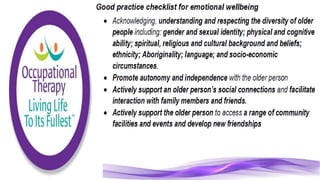 Occupational Therapy for the Elderly Population
