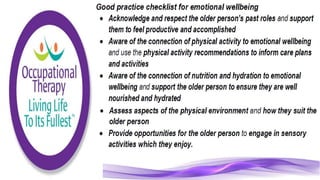 Occupational Therapy for the Elderly Population