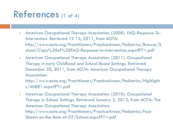 occupational therapy in school settings 1 16 2012 rev aota fact sheets