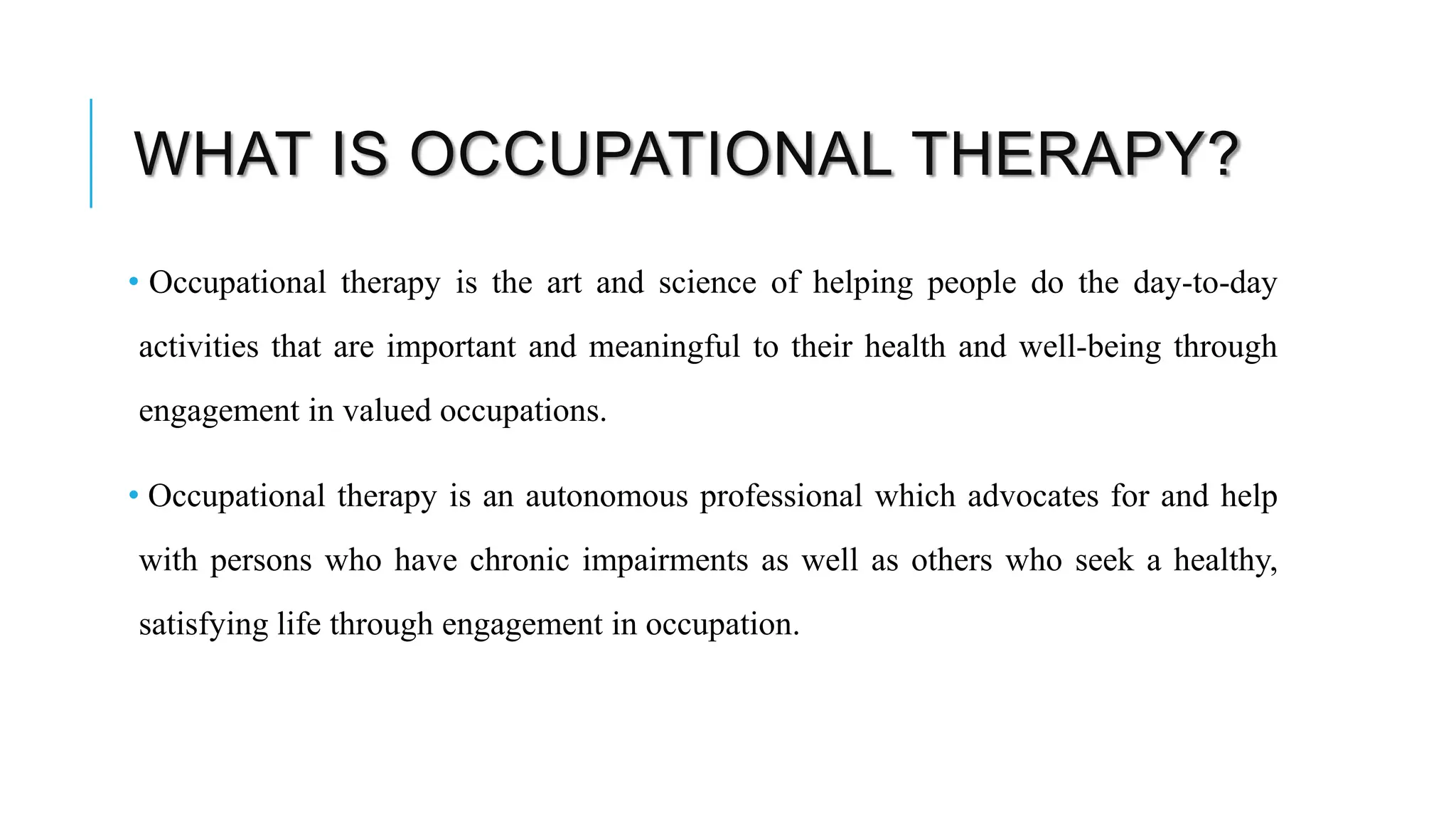 What Is An Occupation Based Intervention