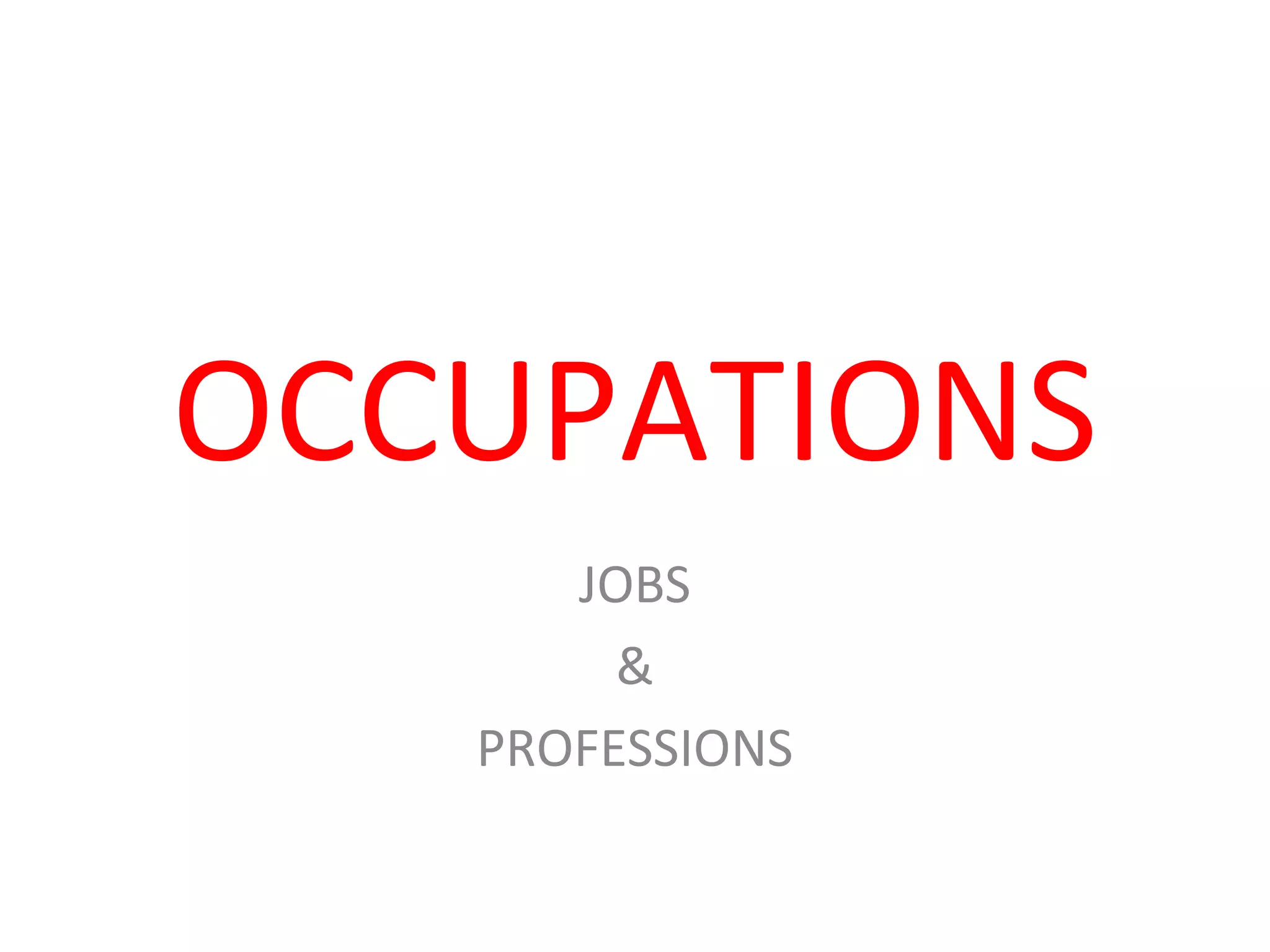 Occupations 1 | PPT