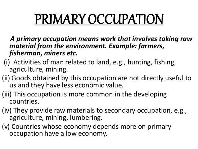 what is occupation meaning
