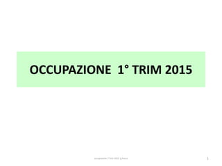OCCUPAZIONE 1° TRIM 2015
1occupazione 1°trim 2015 g.Facco
 