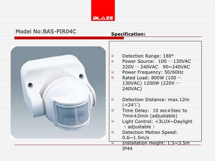 Occupancy Sensors based on PIR and Microwave Ppt