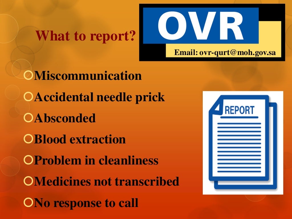 Occurrence Variance Report and Sentinel Event Reporting System