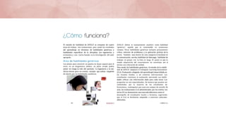 El estudio de viabilidad de AHELO se compone de cuatro
áreas de trabajo: tres evaluaciones para medir los resultados
del aprendizaje en términos de habilidades genéricas y
habilidades específicas de la disciplina (en ingenierías y
economía) y una cuarta basada en la investigación del valor
agregado.
Área de habilidades genéricas
Los planos para construir un puenLe no dejan espacio para el
error; en un diagnóstico médico un juiCio errado podría
poner en riesgo la vida del paciente. La ingeniería y la me-
dicina tienen poco en común, excepto que ambas requieren
de interés por las habilidades analíticas.
AHELO define el razonamiento analítico como habilidad
“genérica”, aquella que es inestimable en numerosos
campos. Otras habilidades genéricas incluyen pensamiento
crítico, solución de problemas y la aplicación práctica de la
teoría. También caen dentro de esta categoría la facilidad eri
la comunicación escrita, habilidad de liderazgo, habilidad de
trabajar en grupo, ete. La lista es larga. El punto es que la
simple adquisición de1 conocimiento no constituye por sí
misma una educación de calidad.
Para medir las habilidades genéricas, el estudio de la viabili-
dad de AHELO adaptará el Collegiate Learning Assessment
(CLA-Evaluación colegiada del aprendizaje) desarrollado en
los Estados Unidos, a uri contexto internacional. Los
estudiantes contestan la evaluación ejerciendo sus habili-
dades críticas con información dada para cada tarea. Las
preguntas no son especializadas, de manera que puedan ser
contestadas por la mayoría de los estudiantes de
licenciatura, cualesquiera que sean sus campos de estudio. Es
más, las evaluaciones CLA administradas por los institu-tos
delos EU no demuestran una marcadadiferencia entre el
desempefio de estudiantes locales o foráneos, sugiriendo
que el CLA es fácilmente adaptable a entornos culturales
diferentes.
 
