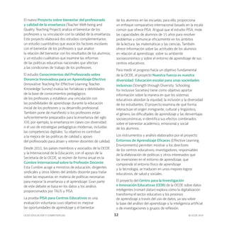 OCDE EDUCACIÓN Y COMPETENCIAS © OCDE 2019
12
El nuevo Proyecto sobre bienestar del profesorado
y calidad de la enseñanza (...
