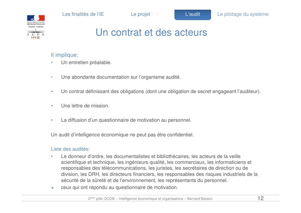 OCDIE : Intelligence Économique et Organisations