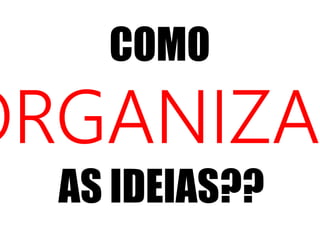 COMO
ORGANIZAR
AS IDEIAS??
 