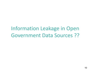 Information Leakage in Open
Government Data Sources ??

10

 