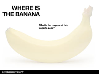 WHERE IS
THE BANANA
         What is the purpose of this
         specific page?
 