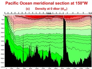 Grunt Productions 2004
Pacific Ocean meridional section at 150°W
(c) Density at 0 dbar (σ0F)
 