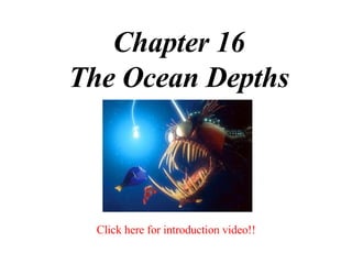   Chapter 16 The Ocean Depths Click here for introduction video!! 