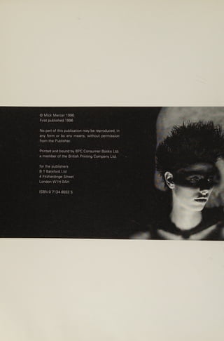 © Mick Mercer 1996
First published 1996
No part of this publication may be reproduced, in
any form or by any means, without permission
from the Publisher.
Printed and bound by BPC Consumer Books Ltd.
a member of the British Printing Company Ltd.
for the publishers
B T Batsford Ltd
4 Fitzhardinge Street
London W1H OAH
ISBN 0 7134 8033 5
 