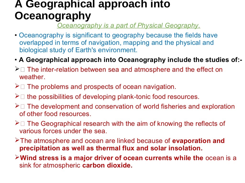 Definition of Oceanography
