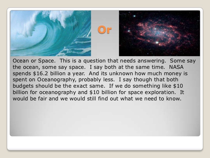 Oceanography vs. space exploration