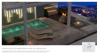 ‫צ‬
‫ד‬
‫מז‬
‫מע‬
D-L
D-R
31 ‫קומה‬
‫מרפסת‬ ‫מ״ר‬ 108.1 ‫סה״כ‬ + ‫מ״ר‬ 8
SKYLINE
5-ROOM DUPLEX, 286.6 SQM RESIDENTIAL AREA, 182.4 SQM BALCONY
The rendering shown on this page is for illustration and visualization purposes only and is subject to change, including in accordance with building permits and planning
authority guidelines. The sales plans and specifications will be finalized after receipt of the building permit, and they alone shall be binding upon the company.
 