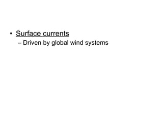 Surface currents Driven by global wind systems 