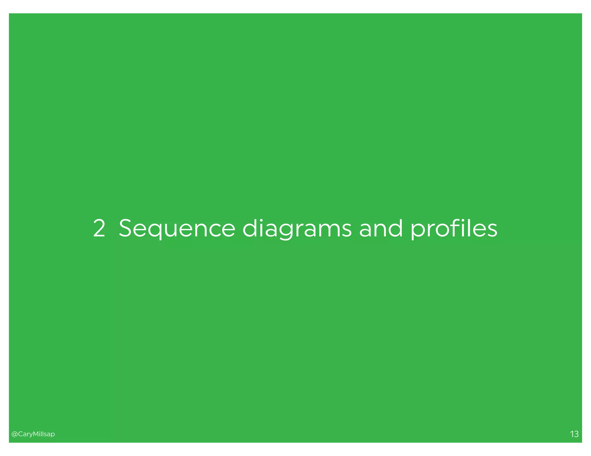 @CaryMillsap 13
2 Sequence diagrams and profiles
 