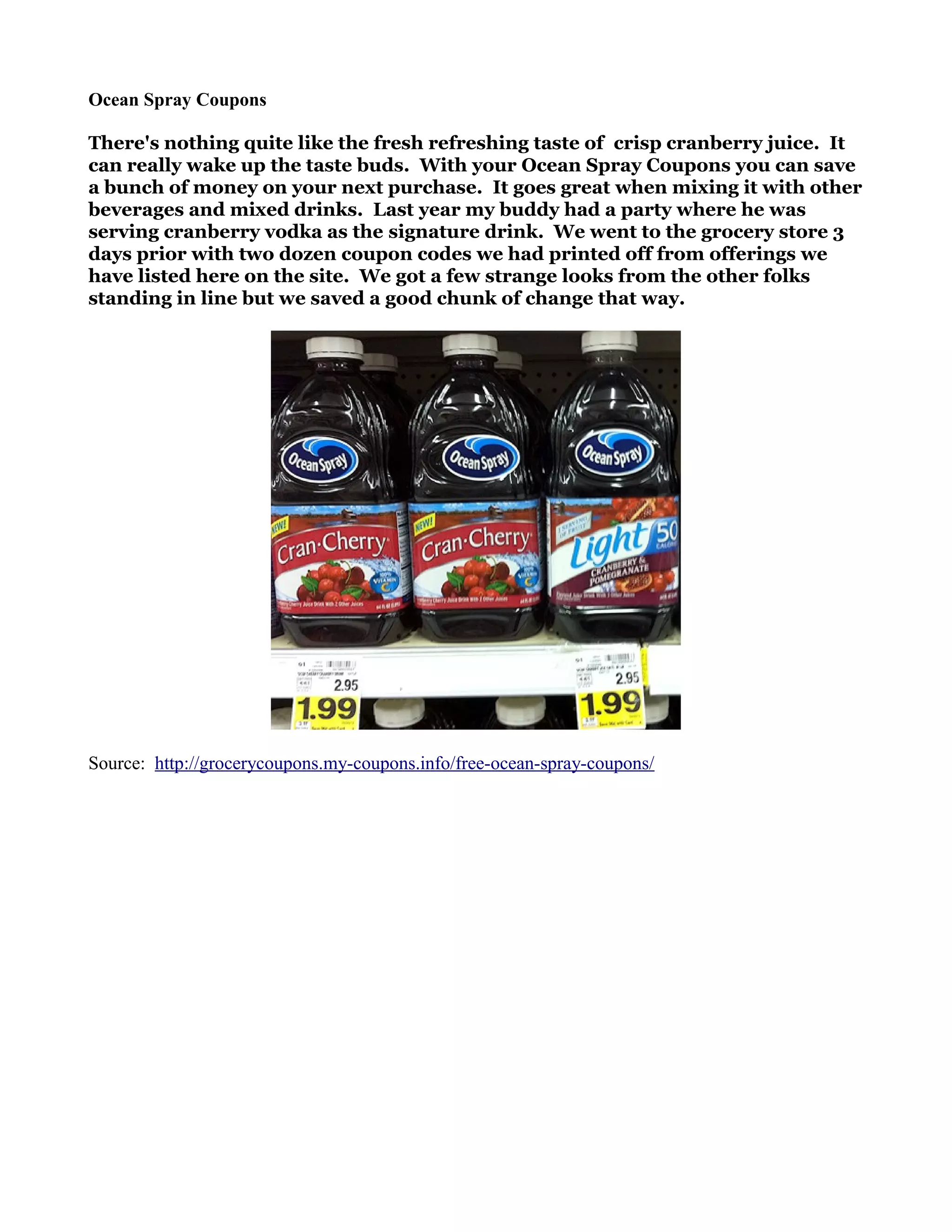 Ocean spray coupons | PDF