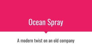 Ocean Spray
A modern twist on an old company
 