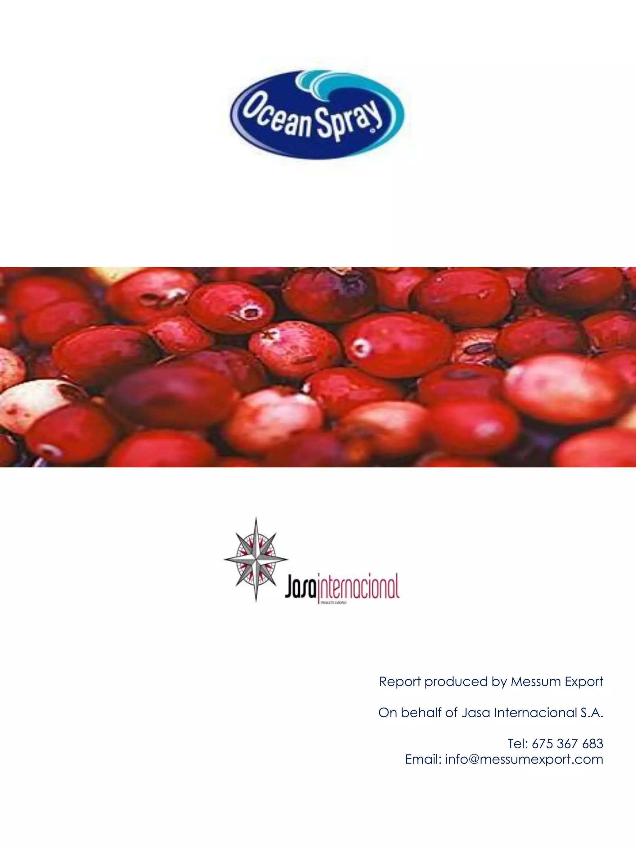 Report produced by Messum Export

On behalf of Jasa Internacional S.A.

                    Tel: 675 367 683
    Email: info@messumexport.com
 